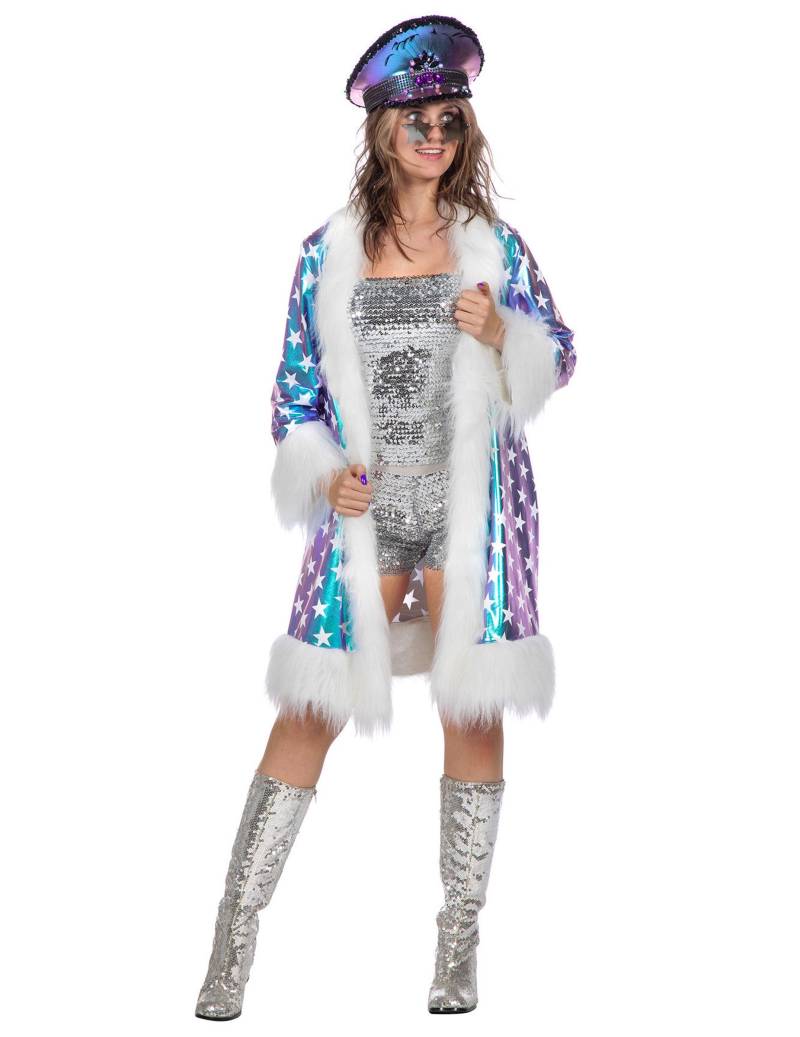 Lange Sternenjacke Damen Blaue Luxus Jacke für Festival + Party Lange Sternenjacke Damen Blaue Luxus Jacke für Festival + Party von Wilbers Karnaval BV