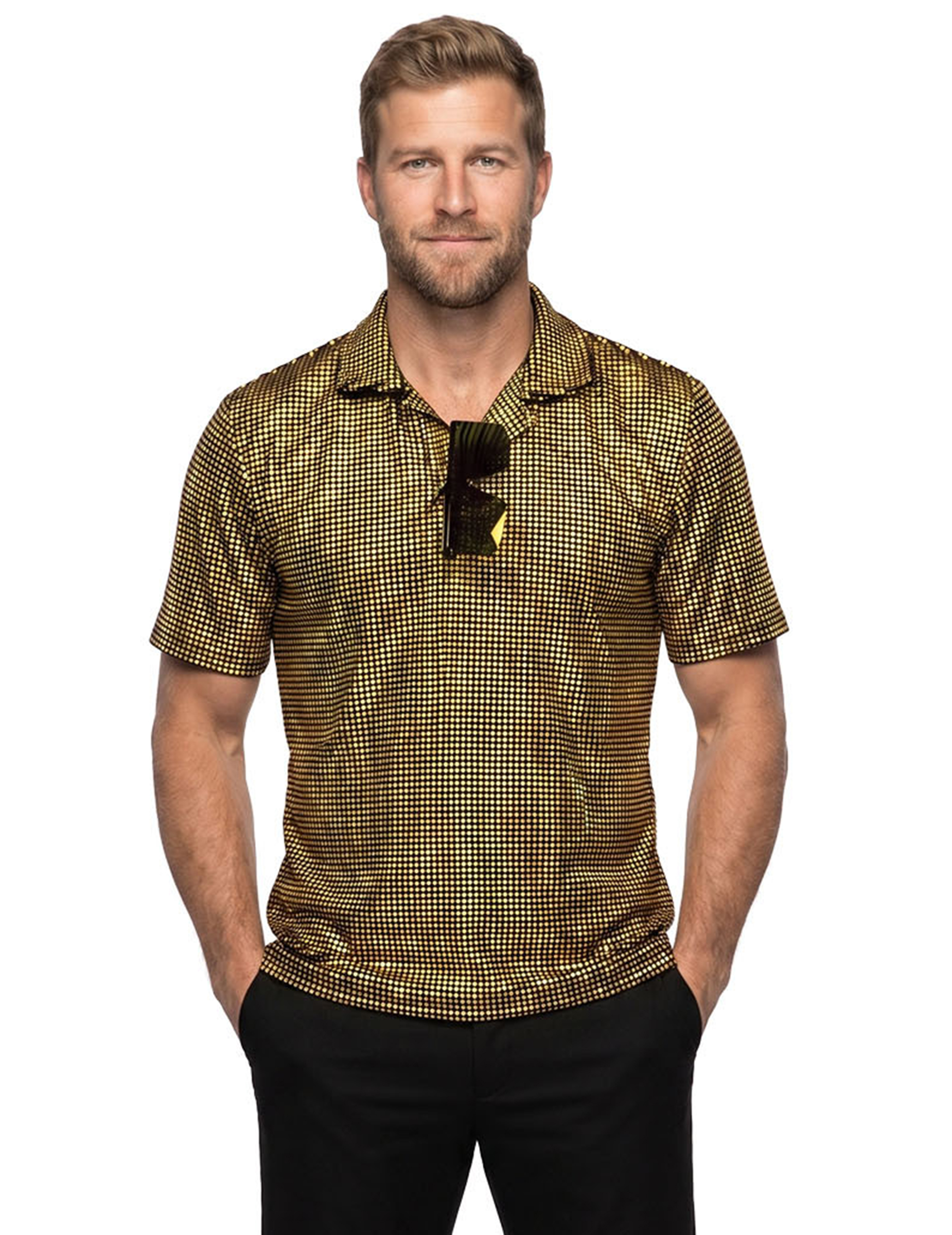 Luxus Herren Disco-Polo mit goldenen Pailletten Luxus Herren Disco-Polo mit goldenen Pailletten von Wilbers Karnaval BV