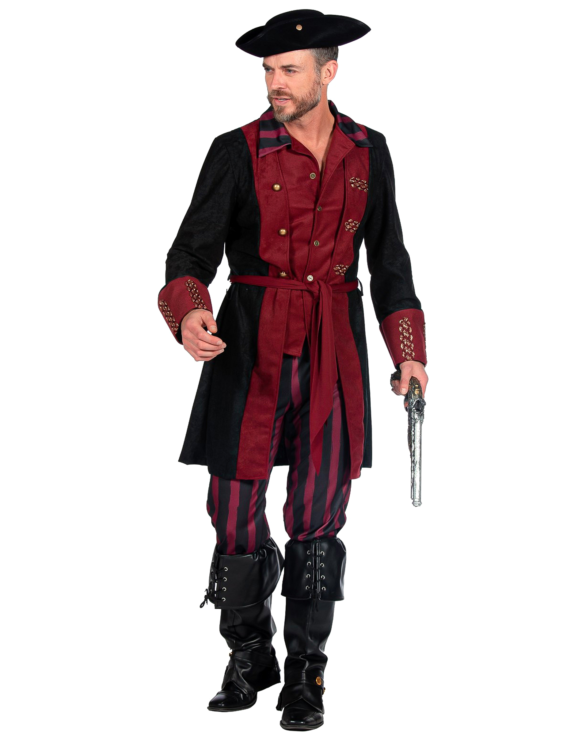Luxus Piratenkostüm Schwarz Bordeaux für Herren Luxus Piratenkostüm Schwarz Bordeaux für Herren von Wilbers Karnaval BV