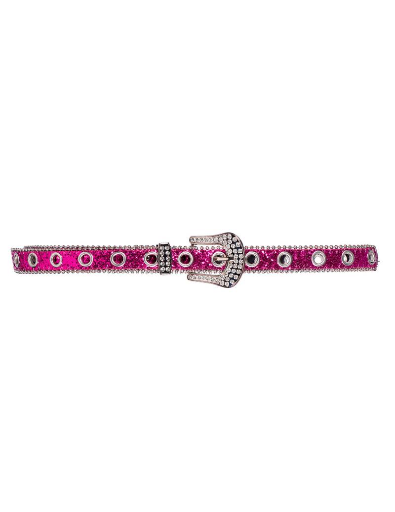 Rosa Paillettengürtel mit Strass-Schnalle für Erwachsene Rosa Paillettengürtel mit Strass-Schnalle für Erwachsene von Wilbers Karnaval BV