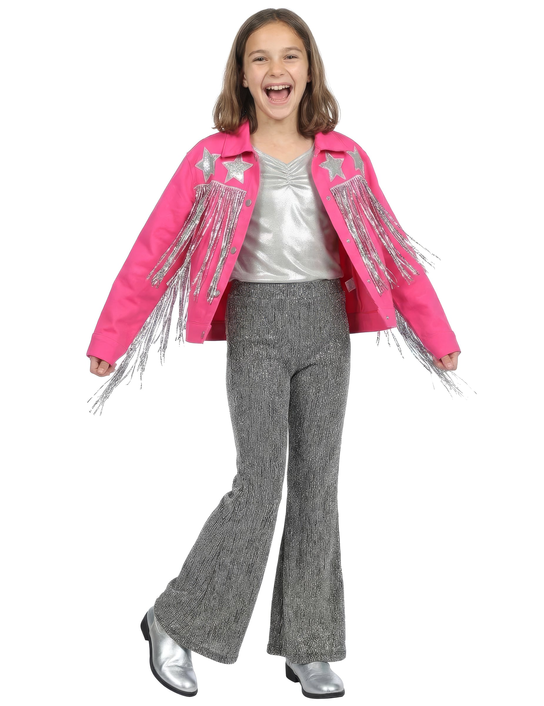 Rosa Westernjacke mit Fransen für Mädchen Rosa Westernjacke mit Fransen für Mädchen von Wilbers Karnaval BV