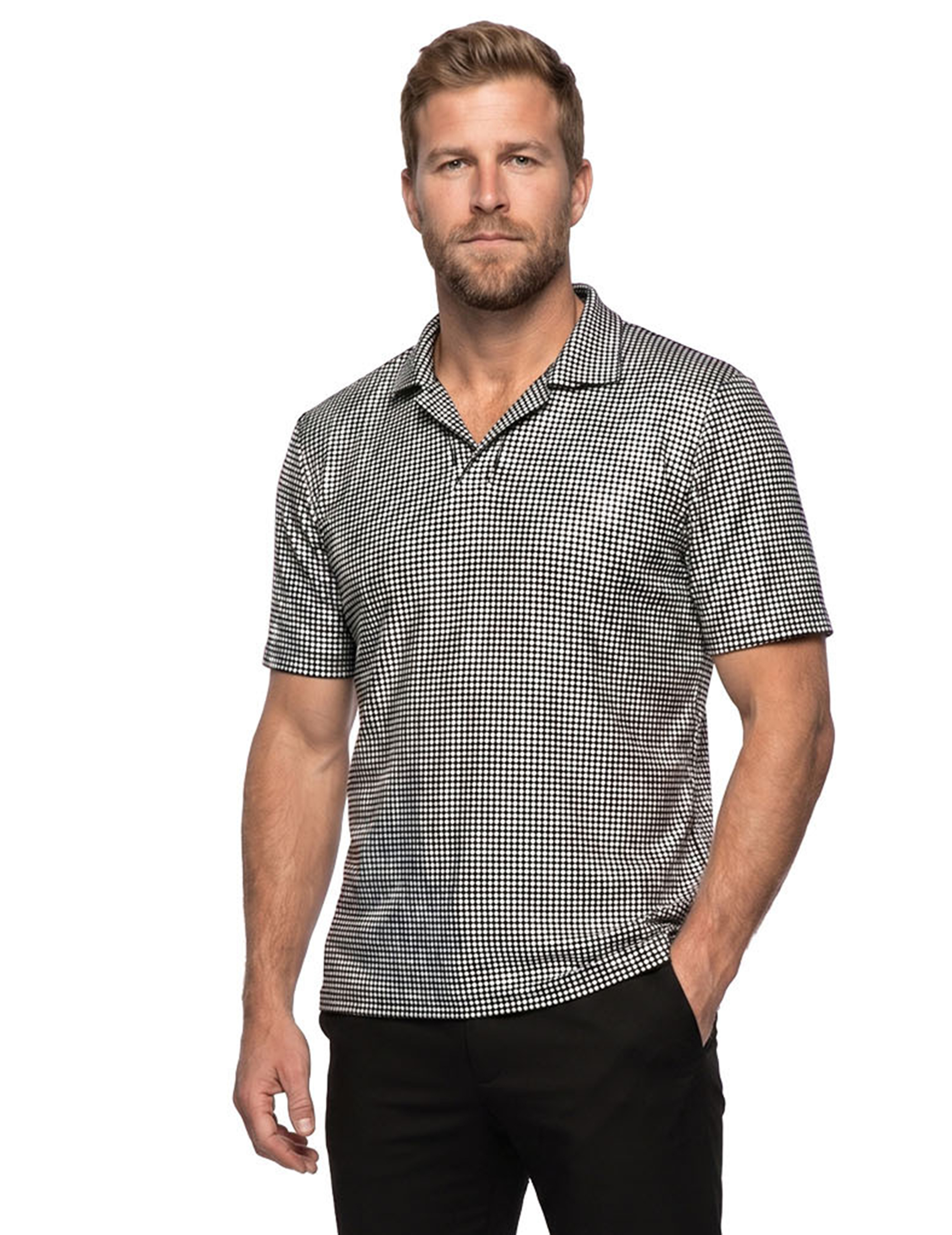 Silbernes Luxus-Pailletten-Polohemd für Herren Silbernes Luxus-Pailletten-Polohemd für Herren von Wilbers Karnaval BV