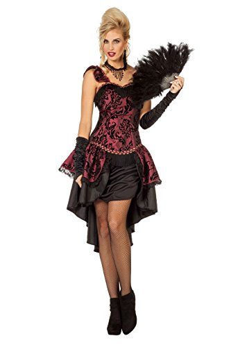Wilbers&Wilbers W4706-46 weinrot-schwarz Damen Saloonlady Burlesque Kostüm Can Can Kleid Gr.46 von Wilbers&Wilbers