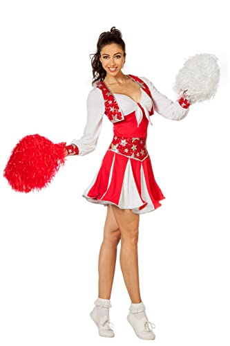 Cheerleader Kostüm Damenkostüme Damen Karneval Fasching Kleid Rot von Wilbers & Wilbers