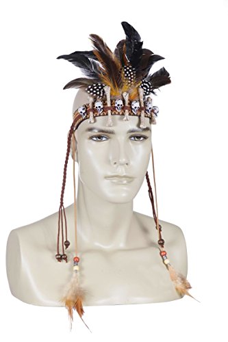 Voodoo Zauberer Haarband zum Kostüm Kopfband Knochen Schädel Halloween Karneval von Wilbers