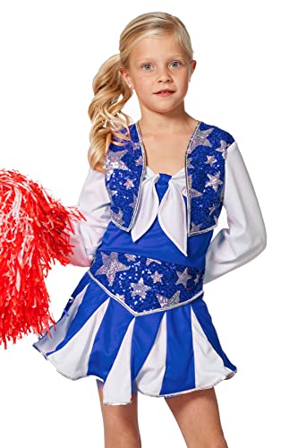 Wilbers NEU Kinder-Kostüm Cheerleader, blau-weiß, Gr. 128 von Wilbers