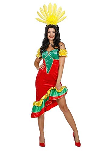 Wilbers Sambakost?m Rio Brasilien Brasilianerin Kost?m Flamenco Karneval Fasching Damen Rot/Gr?n/Gelb 36 von Wilbers