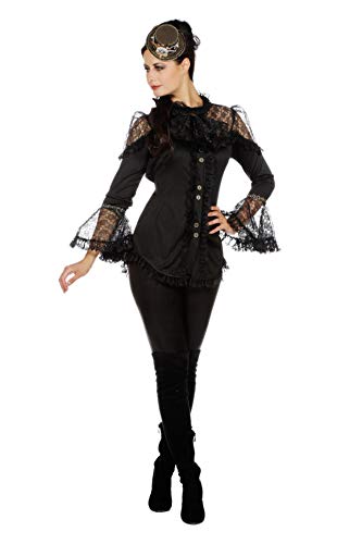 Wilbers Steampunk Bluse Oberteil Mechanisch Kost?m Spitze Schwarz Kost?m Karneval 36-48 Schwarz 42 (XL) von Wilbers