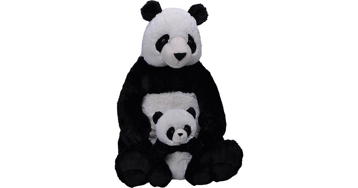 Jumbo Mom and Baby Panda, 76 cm schwarz/weiß von Wild Republic