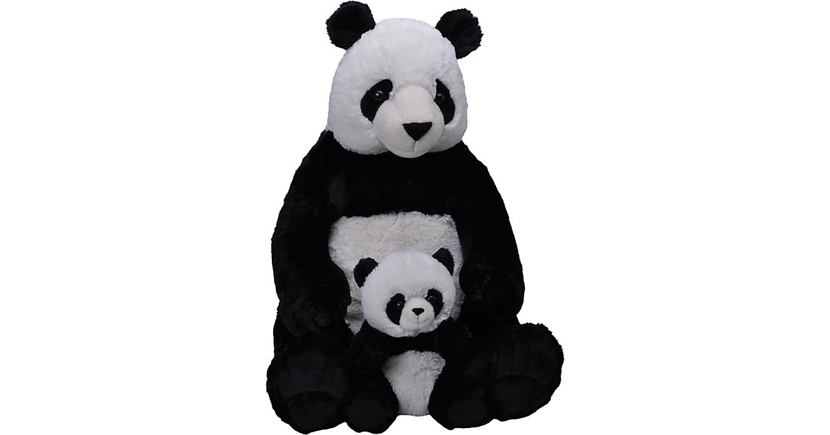 Jumbo Mom and Baby Panda, 76 cm schwarz/weiß Jumbo Mom and Baby Panda, 76 cm schwarz/weiß von Wild Republic