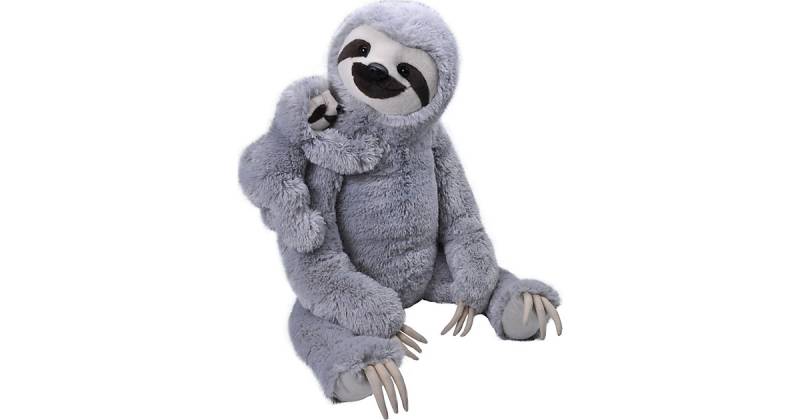 Jumbo Mom and Baby Sloth, 76 cm grau von Wild Republic
