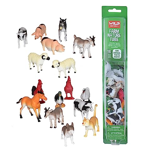 Wild Republic 12883 - Tubes Spielset, Farmtiere, 28 cm von Wild Republic