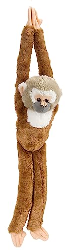Wild Republic 14471 15256 Hanging Monkey Plüsch Totenkopfäffchen, 51cm von WILD REPUBLIC