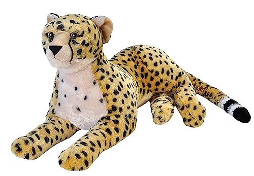 Wild Republic 18078 19553 Jumbo Plüsch Gepard, großes Kuscheltier, Plüschtier, Cuddlekins, 76 cm von WILD REPUBLIC