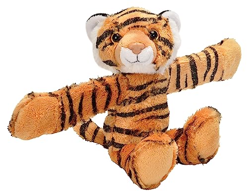 Wild Republic 18085 Huggers Schnapparmband Kuscheltier, Plüschtier, Tiger 20 cm von WILD REPUBLIC