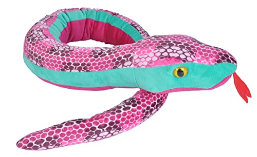 Wild Republic 20003 Plüsch Schlange, Snakesss, Kuscheltier, Plüschtier, Honeycomb Pink, 137 cm von Wild Republic