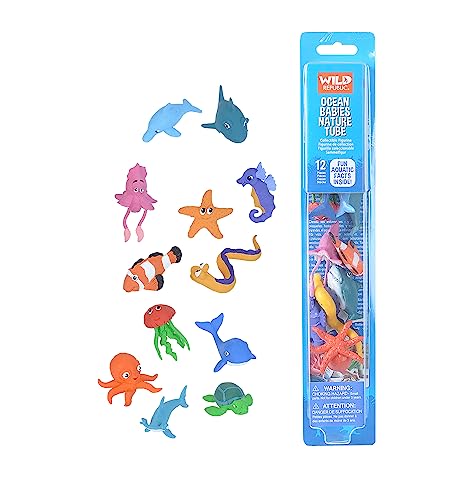 Wild Republic 20826 Baby Meerestiere Spielfiguren-Set, Nature Tube, 12-teilig, Multi von Wild Republic