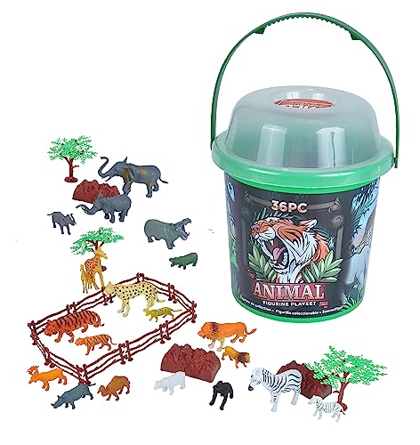 Wild Republic 22112 Spielfiguren-Set Afrikanische Tierwelt, Spieleimer, Adventure Bucket, 20 cm, 36-teilig, Multi Wild Republic 22112 Spielfiguren-Set Afrikanische Tierwelt, Spieleimer, Adventure Bucket, 20 cm, 36-teilig, Multi von WILD REPUBLIC