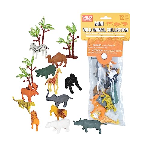 Wild Republic Polybag Mini Wildes Tier, zwölf Tierarten Aus Dem Wildes Tier, Geschenktüte für Kinder, Spielfiguren-Tiere, Toll für die Spielzeug-Sammlung von WILD REPUBLIC