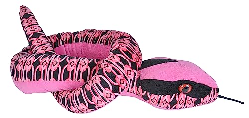 Wild Republic 22187 Republic Plüsch Schlange, Snakesss, Kuscheltier, Plüschtier, Links Pink, 137 cm von WILD REPUBLIC