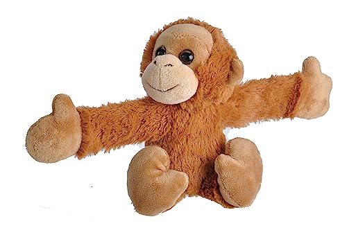 WILD REPUBLIC Huggers Orangutan, Kuscheltier für Babys, Schnapparmband mit Druckknopf-Mechanismus, Geschenk für die Babyparty, Ökologisches Spielzeug, Recycling-Füllung, 20 cm von WILD REPUBLIC