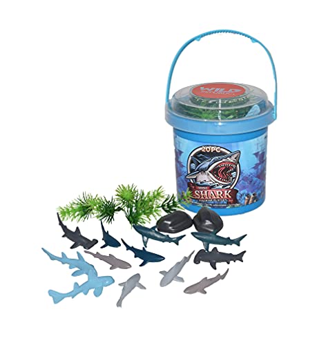 Wild Republic Adventure Bucket Mini Hai, Geschenk für Kinder, Sandspielzeug mit Spielzeugfiguren, Sensorisches Spielzeug von Wild Republic