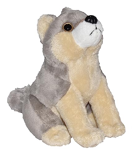 Wild Republic Wild Calls Wolf, Elektronisches Kuscheltier, Spielzeug für kleine Kinder, Stofftier mit Funktion, Mädchen-Geschenke, Authentische Tiergeräusche für Kinder, 20 cm, 6" von WILD REPUBLIC