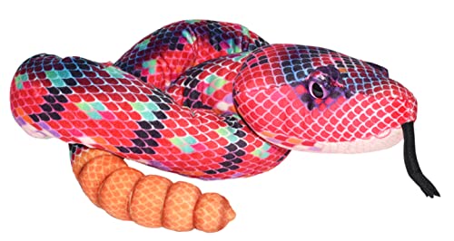Wild Republic 23527 Plüsch Schlange rot-grün, Snakesss Kuscheltier, 137 cm, Multi von WILD REPUBLIC