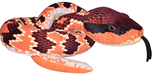 Wild Republic Plush Snake Östlicher Cottonmouth II, Plüsch-Schlange, Riesen-Kuscheltier, 137 cm, Baby Shower Geschenk, Stofftier, Füllung aus recycelten Wasserflaschen von WILD REPUBLIC