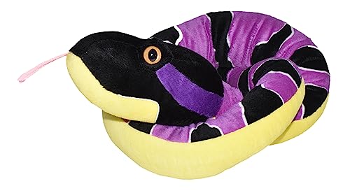 Wild Republic Plush Snake Holzrassel, Plüsch-Schlange, Riesen-Kuscheltier, 137 cm, Baby Shower Geschenk, Stofftier, Füllung aus recycelten Wasserflaschen von Wild Republic