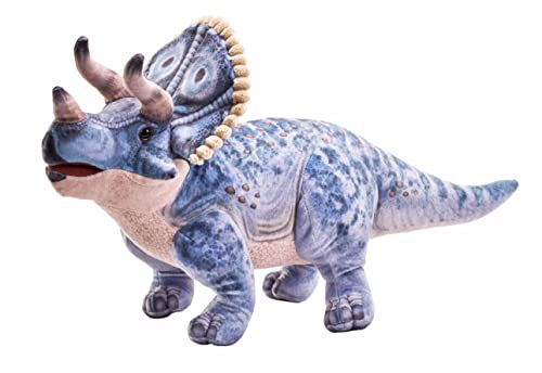 Wild Republic Artist Collection Dino Triceratops, Geschenk für Kinder, 38 cm, Plüschtier, Füllmaterial besteht aus versponnenen recycelten Wasserflaschen von Wild Republic