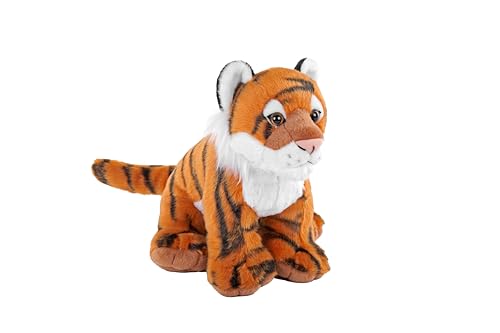 Wild Republic Cuddlekins Erwachsener Tiger, Kuscheltier, 30 cm, Plüschtier, Füllung besteht aus gesponnenen recycelten Wasserflaschen von WILD REPUBLIC