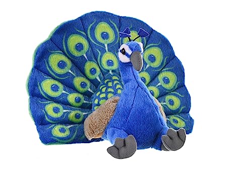 Wild Republic 13812 Plüsch Pfau, Cuddlekins Kuscheltier, Plüschtier, 30cm, grün-blau, 30 cm von WILD REPUBLIC
