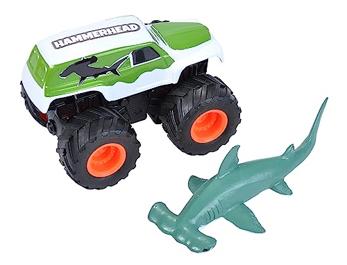 Wild Republic Adventure Mini Truck Hammerhai, für Kinder, Abenteuergeschenke, Fantasie-Spielzeug für Draußen, Monster-Truck-Auto, 10 cm von Wild Republic