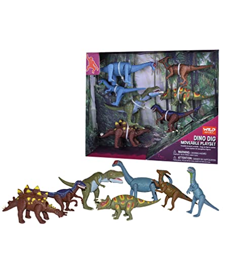 Wild Republic Movable Action Playset Dinosaurier, acht Arten lustiger Dinosaurier Nachbildungen, Actionfiguren zum Sammeln, Interaktive Geschenke für Kinder, Kuchendeko zum Geburtstag Wild Republic Movable Action Playset Dinosaurier, acht Arten lustiger Dinosaurier Nachbildungen, Actionfiguren zum Sammeln, Interaktive Geschenke für Kinder, Kuchendeko zum Geburtstag von WILD REPUBLIC