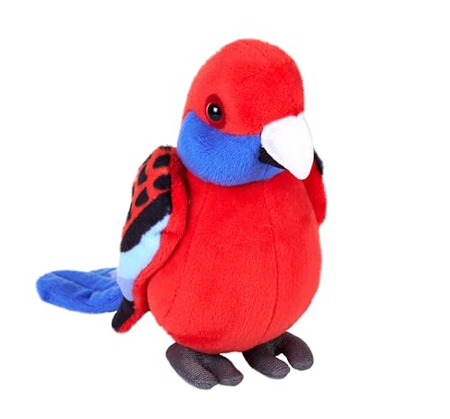 Wild Republic Pocketkins Eco Crimson Rosella, Plüschtier, 12 cm, Plüschspielzeug, Hergestellt aus recycelten Materialien, Umweltfreundlich von Wild Republic