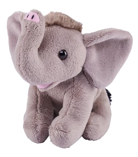 Wild Republic Pocketkins Eco Elefant, Plüschtier, 12 cm, Plüschspielzeug, Hergestellt aus recycelten Materialien, Umweltfreundlich, ['Gray'] von WILD REPUBLIC