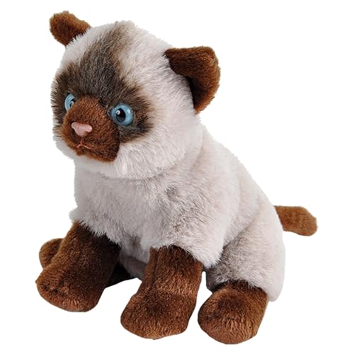 Wild Republic Pocketkins Eco Siamkatze, Plüschtier, 12 cm, Plüschspielzeug, Hergestellt aus recycelten Materialien, Umweltfreundlich, Siamés von WILD REPUBLIC