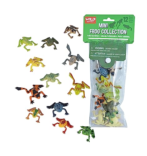 Wild Republic Polybag Mini Frosch, zwölf Tierarten Aus Dem Frosch, Geschenktüte für Kinder, Spielfiguren-Tiere, Toll für die Spielzeug-Sammlung von Wild Republic