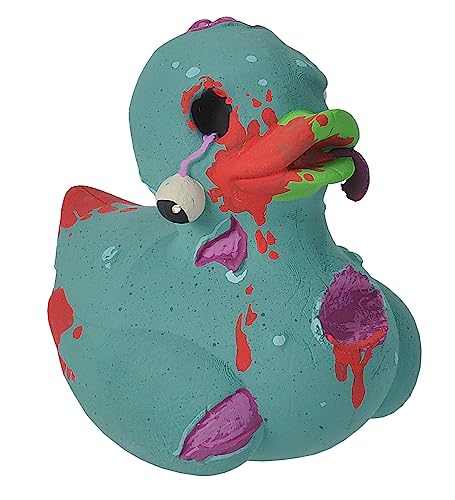 Wild Republic Rubber Duck Zombie, Gummiente, Badewannen-Geschenke für Kinder, Quietscheentchen, Badespielzeug für Babys, Gummiente lustig, Badeente zum Sammeln, 10 cm von Wild Republic