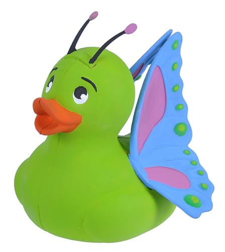 Wild Republic Rubber Duck Schmetterling, Gummiente, Badewannen-Geschenke für Kinder, Quietscheentchen, Badespielzeug für Babys, Gummiente lustig, Badeente zum Sammeln, 10 cm von Wild Republic