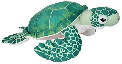 Wild Republic Living Ocean Grüne Meeresschildkröte, Wal-Kuscheltier, Schlaftier für Babys, Gastgeschenk für die nächste Babyparty, Füllung und Stoff aus recycelten Wasserflaschen, 54 cm von Wild Republic