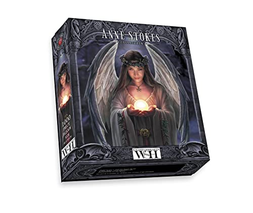 Yule Angel Puzzle mit 1000 Teilen, Anne Stokes Kunstwerk Gothic Okkulter dunkler Fantasy-Druck (inkl. Poster-Puzzle-Anleitung) von Wild Star Hearts