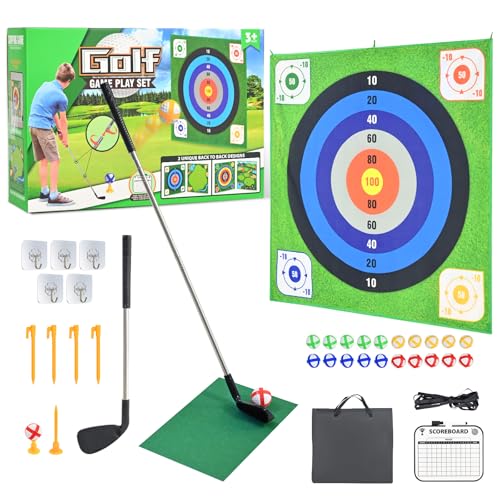 WildFun Golf Darts Chipping Game, Battle Practice Mat, Swing Training Toy, Sportaktivitäten mit Putting Practice Toy und Swing Training Tool für Kinder und Erwachsene (Doppelseitige) von WildFun