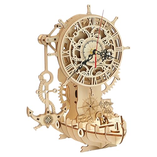 3D Wooden Puzzle Kit – Pirate Clock Model Building Set, Interactive Wood Craft, Jigsaw Puzzle for Adults, Kids, and Family, Fun Desk Clock Craft, Party Favors, Birthday Gift Idea 3D Wooden Puzzle Kit – Pirate Clock Model Building Set, Interactive Wood Craft, Jigsaw Puzzle for Adults, Kids, and Family, Fun Desk Clock Craft, Party Favors, Birthday Gift Idea von WildHarmony