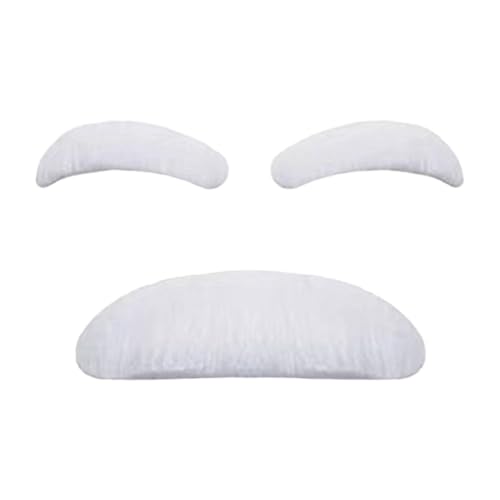 Alte Mann Schnurrbart und Augenbrauen Set - Weißes Kostüm Gesichtsbehaarungskit für Kinder | Selbstklebende Santa Beard Eyebrow Requisiten, ältere Verkleidungs Alte Mann Schnurrbart und Augenbrauen Set - Weißes Kostüm Gesichtsbehaarungskit für Kinder | Selbstklebende Santa Beard Eyebrow Requisiten, ältere Verkleidungs von WildHarmony