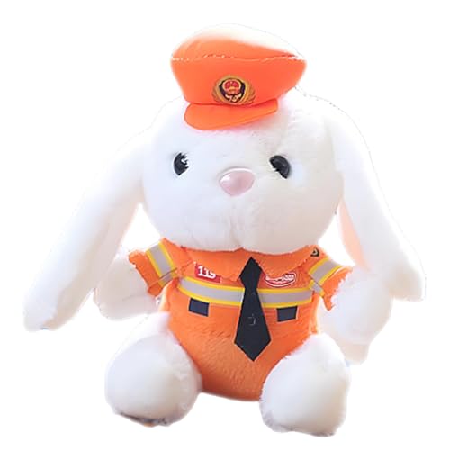 Car Tail Pendant Rabbit Plush - Polyceman Bunny Plushe für Motorrad & Auto Dekoration | Cute Soft Stuffed Tier, Flufy Officer Bunny Doll, Hängende Rearview Mirror Ornament für Auto, Truck, Bikes von WildHarmony