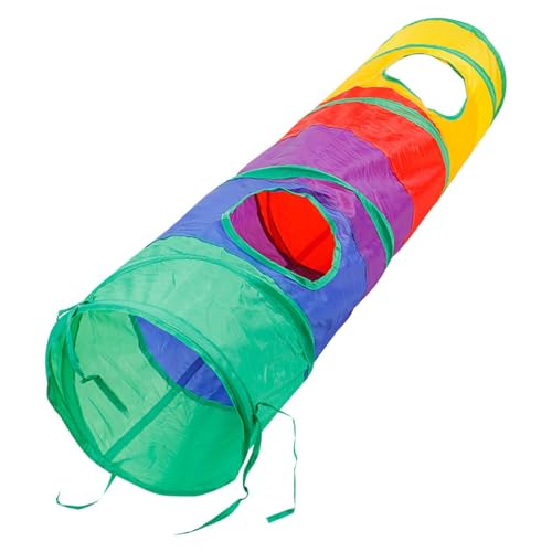 Cat Crinkle Tunnel - Colorful Play Tube with Peek Holes & Hanging Ball | Foldable Cat Toy Tunnel for Kittens, Rabbits, Puppies, Interactive Pet Exercise & hideaut Tube von WildHarmony