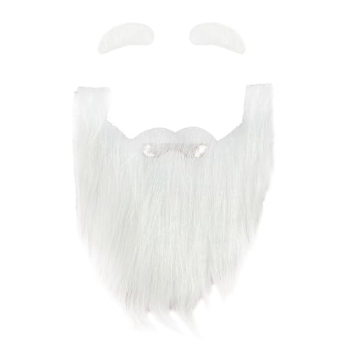 Cosplay White Dwarf Beard - Fake Mustache & Beard for Costumes | Lightweight Synthetic Beard for Halloween, Christmas, Theater, rolplay & Cosplay | Realistic Facial Hair for Santa, wizerds, Gnomes von WildHarmony