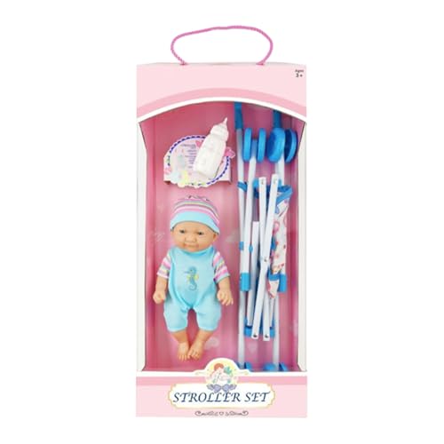 Foldable Doll Stroller Set – 10" Baby Doll Pushchair with Bottle, Pretend Play Toy for gerls, Compact Nursery rolplay Travel Stroller with Accessories, Lightweight Toddler Playset for Indoor Outdoor Foldable Doll Stroller Set – 10" Baby Doll Pushchair with Bottle, Pretend Play Toy for gerls, Compact Nursery rolplay Travel Stroller with Accessories, Lightweight Toddler Playset for Indoor Outdoor von WildHarmony